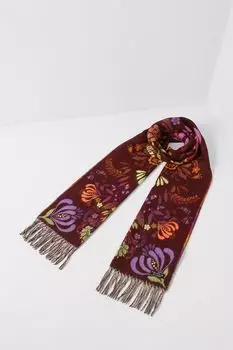 Шарф с принтом и кистями Fraas