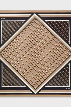 Шарф шелковый с принтом BOSS