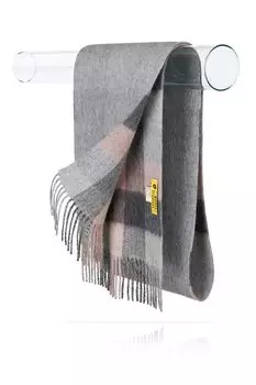 Шарф шерстяной в клетку с кистями MICHEL KATANA