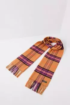 Шарф в клетку и кистями Fraas