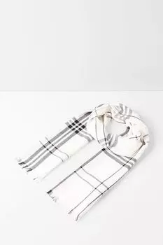 Шарф в клетку с бахромой Construe