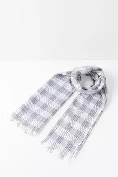Шарф в клетку с бахромой Construe