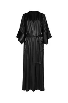 Шелковый халат в полоску MARC & ANDRE