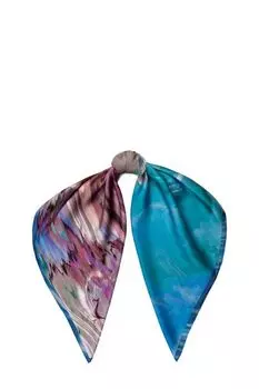 Шелковый палантин с принтом ELEGANZZA