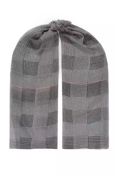 Шелковый платок с принтом гусиная лапка ELEGANZZA