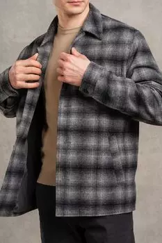 Шерстяная куртка-рубашка в клетку DTMD