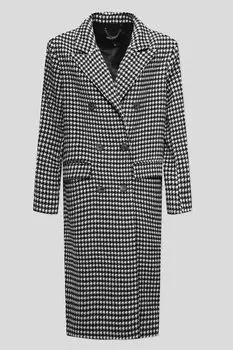 Шерстяное пальто с принтом гусиная лапка BELUCCI