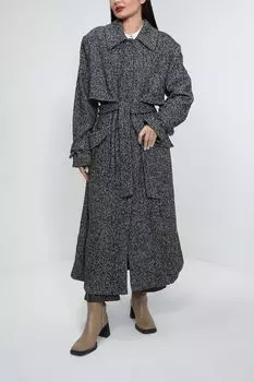 Шерстяное пальто с узором елочка Jijil