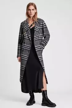Шерстяное пальто в клетку Allsaints