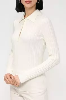 Шерстяное поло с воротником на пуговицах SABRINA SCALA