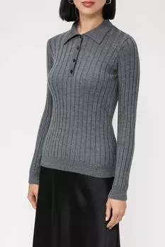 Шерстяное поло с воротником на пуговицах SABRINA SCALA