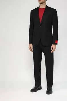 Шерстяной брючный костюм из пиджака и брюк HUGO