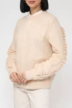 Шерстяной джемпер ажурной вязки Taifun