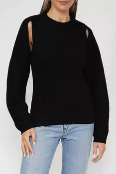 Шерстяной джемпер с вырезами на рукавах Calvin Klein