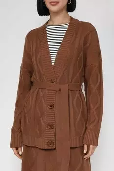 Шерстяной кардиган с узором косы Auranna