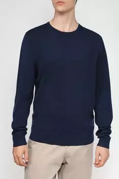 Шерстяной пуловер с О-вырезом Calvin Klein