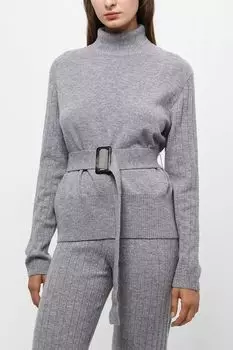Шерстяной пуловер с поясом SABRINA SCALA