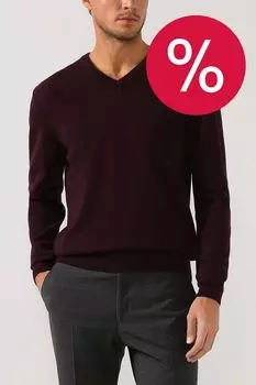 Шерстяной пуловер с V-образным вырезом D.Molina