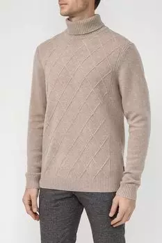 Шерстяной свитер с вязкой ромбами Bugatti