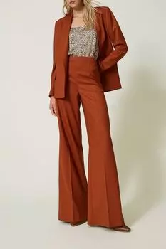 Шерстяные брюки палаццо TWINSET