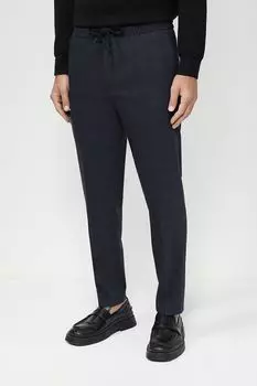 Шерстяные брюки с поясом на кулиске HUGO