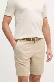 Шорты из эластичного хлопкового твила BOSS