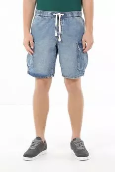 Шорты джинсовые на эластичном поясе с карманами Republic of Denim