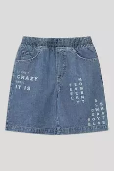 Шорты джинсовые на эластичном поясе с принтом Republic of Denim