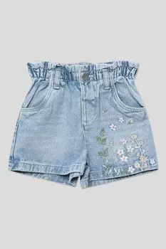 Шорты джинсовые на эластичном поясе с вышивкой Republic of Denim