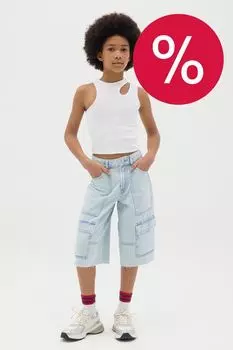 Шорты джинсовые на кулиске с карманами Republic of Denim