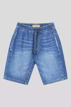 Шорты джинсовые с эффектом потертости на эластичном поясе Republic of Denim