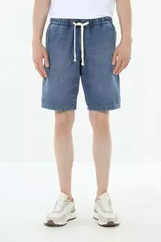 Шорты джинсовые с эффектом потертости на эластичном поясе Republic of Denim