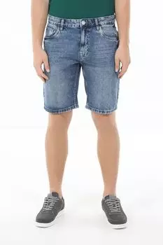 Шорты джинсовые с эффектом потертости Republic of Denim