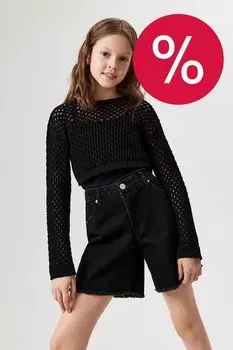 Шорты джинсовые с необработанным краем ACOOLA