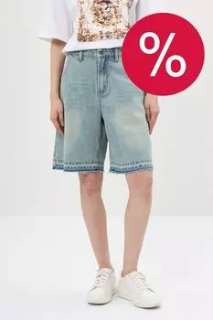 Шорты джинсовые с необработанным краем ELEGANZZA