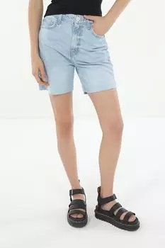 Шорты джинсовые с необработанным краем Guess