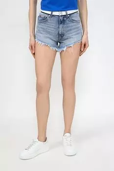 Шорты джинсовые с необработанным краем HUGO BLUE