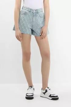 Шорты джинсовые с необработанным краем и принтом GAS