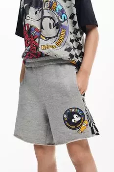 Шорты хлопковые на эластичном поясе с принтом Desigual