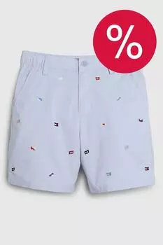 Шорты хлопковые на эластичном поясе с вышивкой Tommy Hilfiger