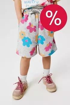 Шорты хлопковые на кулиске с принтом ACOOLA