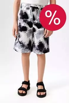 Шорты хлопковые на кулиске с принтом ACOOLA