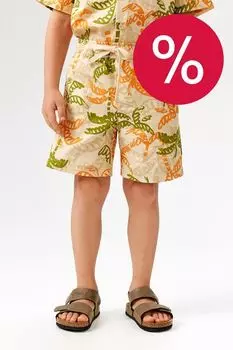 Шорты хлопковые на кулиске с принтом ACOOLA