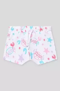 Шорты хлопковые на кулиске с принтом Fagottino