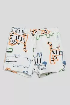 Шорты хлопковые на кулиске с принтом Fagottino