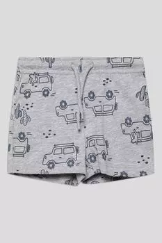 Шорты хлопковые на кулиске с принтом Fagottino