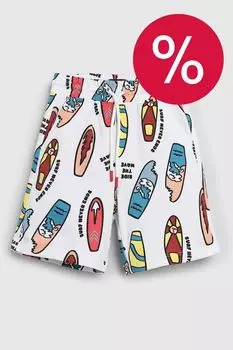 Шорты хлопковые на кулиске с принтом OVS