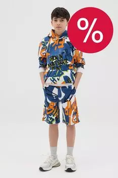 Шорты хлопковые на кулиске с принтом OVS