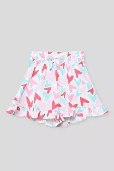 Шорты хлопковые на кулиске с рюшами и принтом OVS