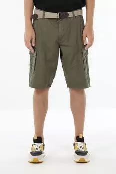 Шорты хлопковые с карманами и ремнем LERROS